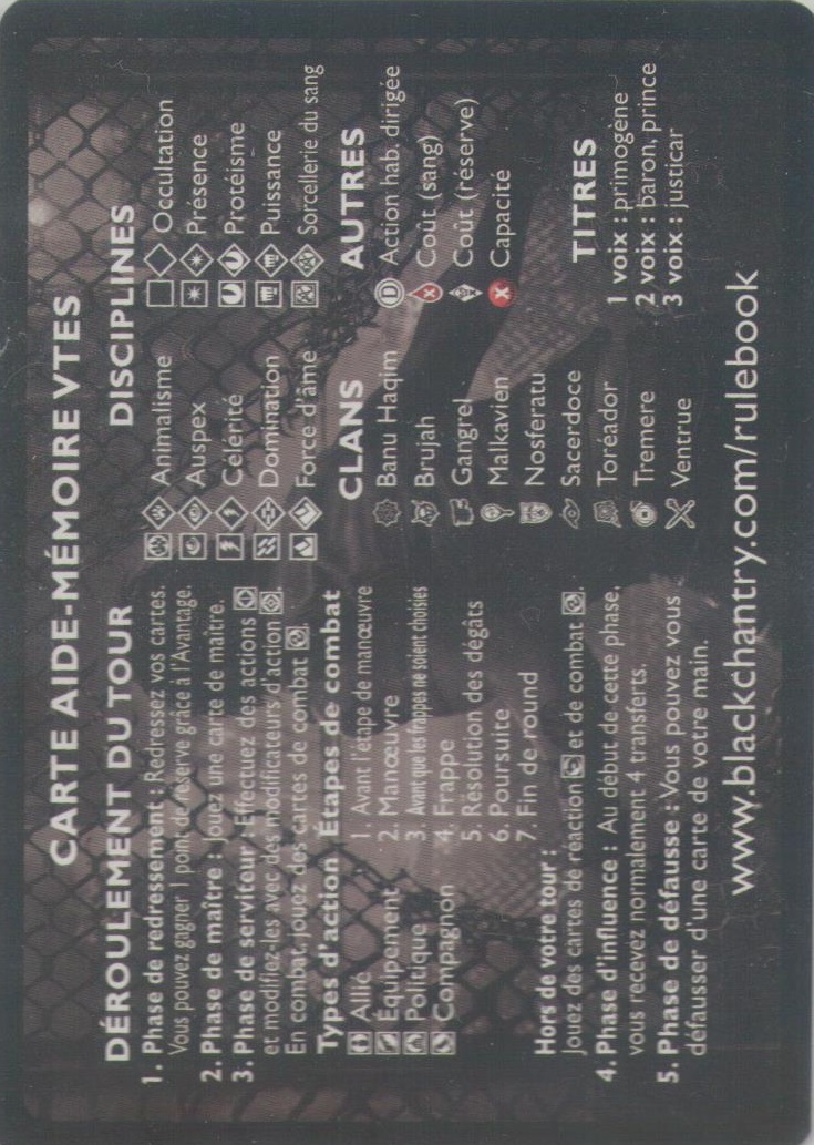Carte aide-mémoire VTES 2